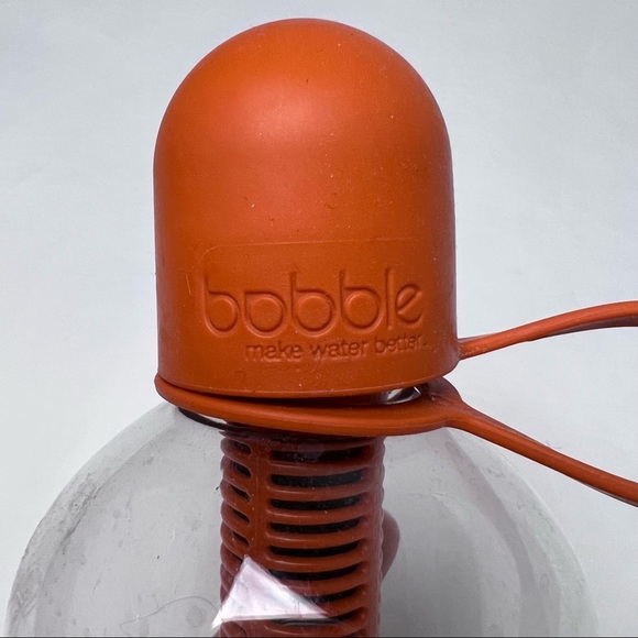 *SALE 4 for 30* OWO-Bobble Purifying Water Bottle-Clear Plastic Orange Top - Picture 2 of 7